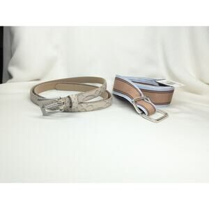 Lot of 2 J.McLaughlin(NWT) Talbolts Belt Womens M Ribbon Snake Embossed Leather